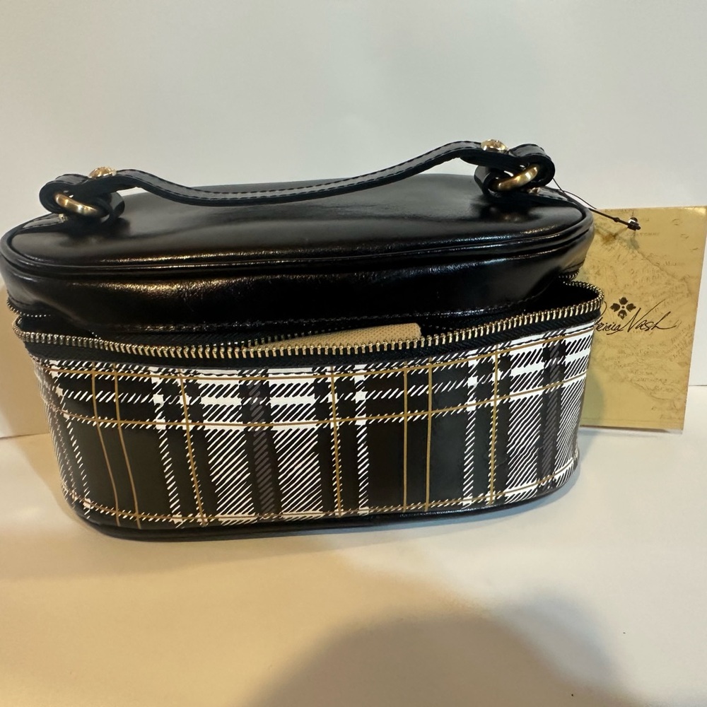 Patricia Nash Black and White Plaid Cosmetic Bag - Picture 2 of 3